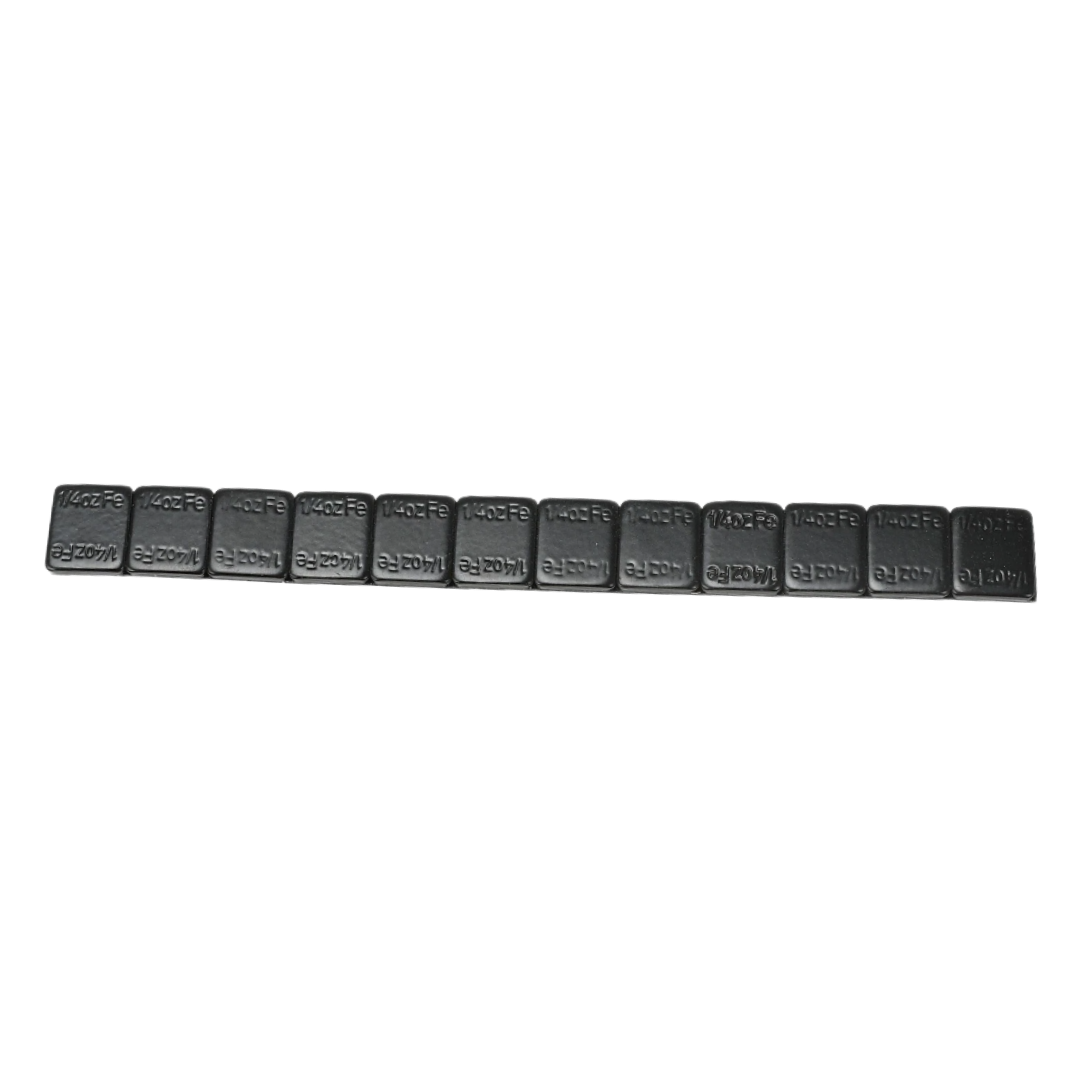 1/4OZ THIN BLACK STICK-ON WHEEL WEIGHTS 48 STRIPS OF 12 SEGMENT - MADE OF STEEL