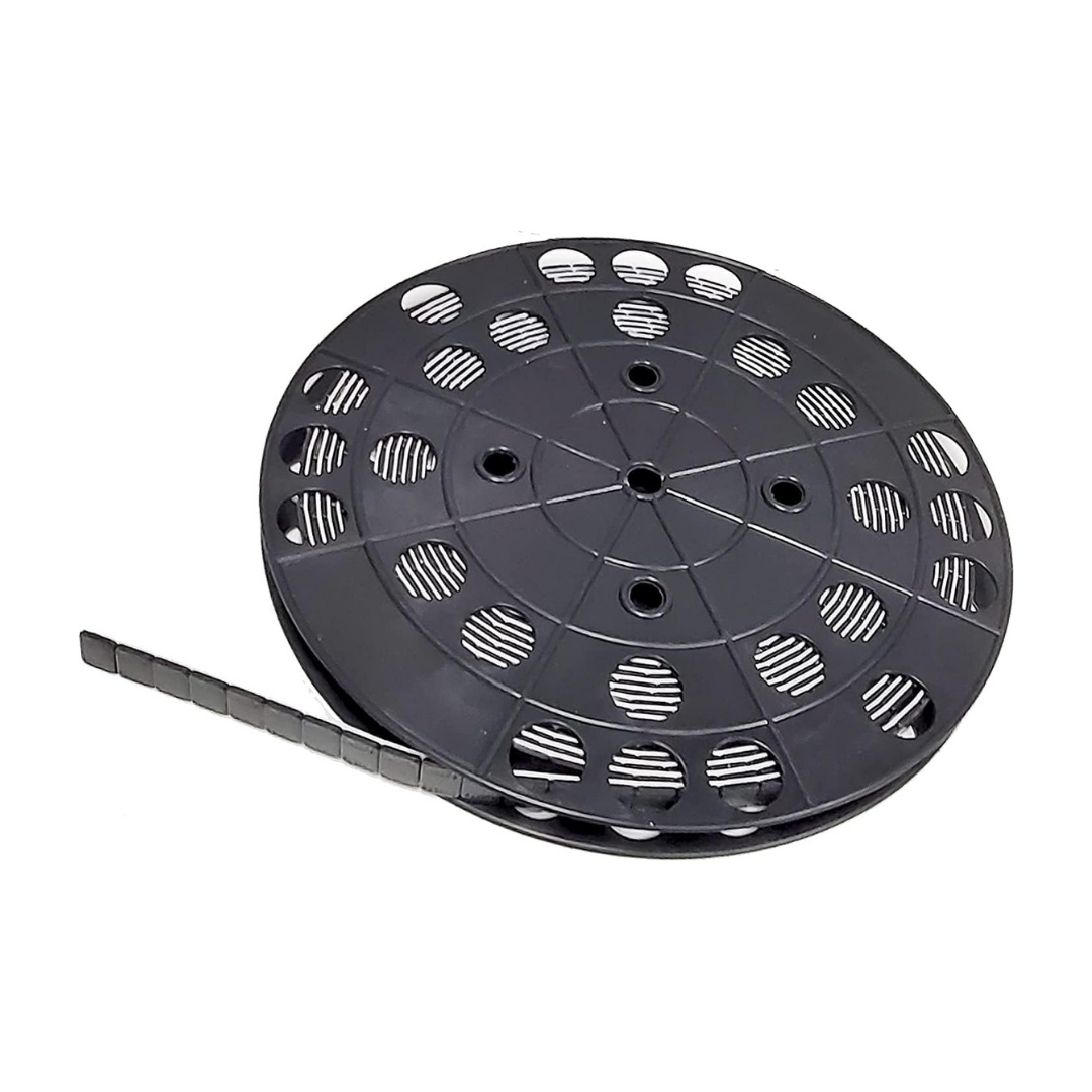 1/4OZ ROLL OF WHEEL WEIGHTS THIN BLACK 840 SEGMENTS - (13.1 LBS) MADE OF STEEL