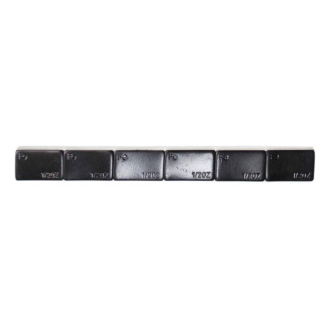 1/2OZ REGULAR BLACK STICK-ON WHEEL WEIGHTS 48 STRIPS OF 6 SEGMENTS - MADE OF STEEL